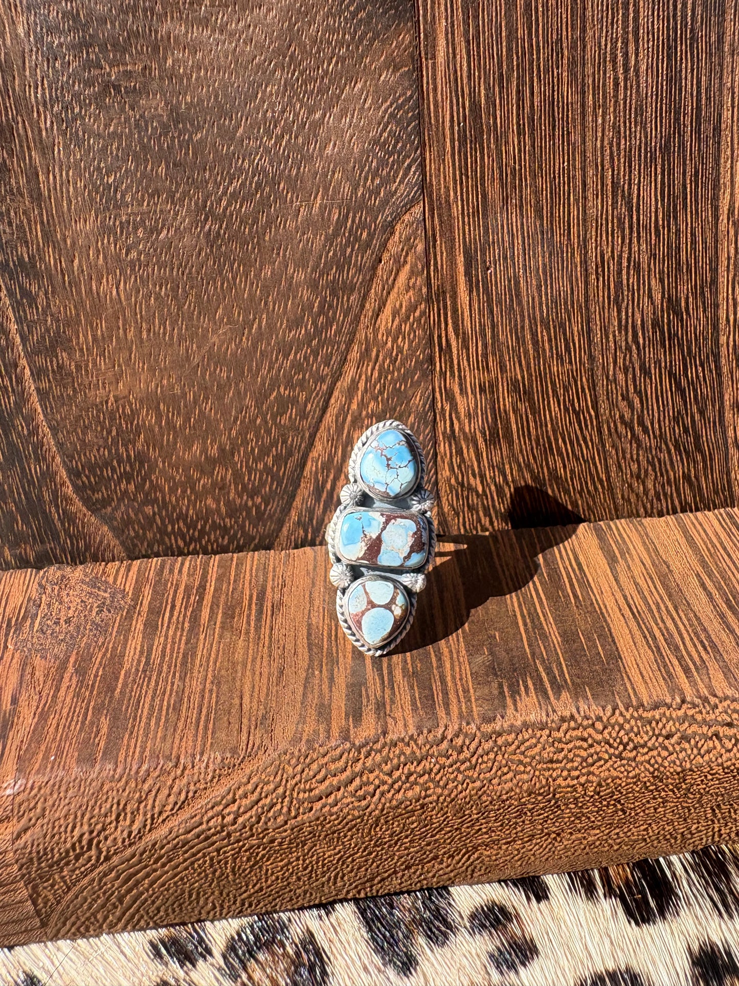 Golden Hills 3 Stone Ring