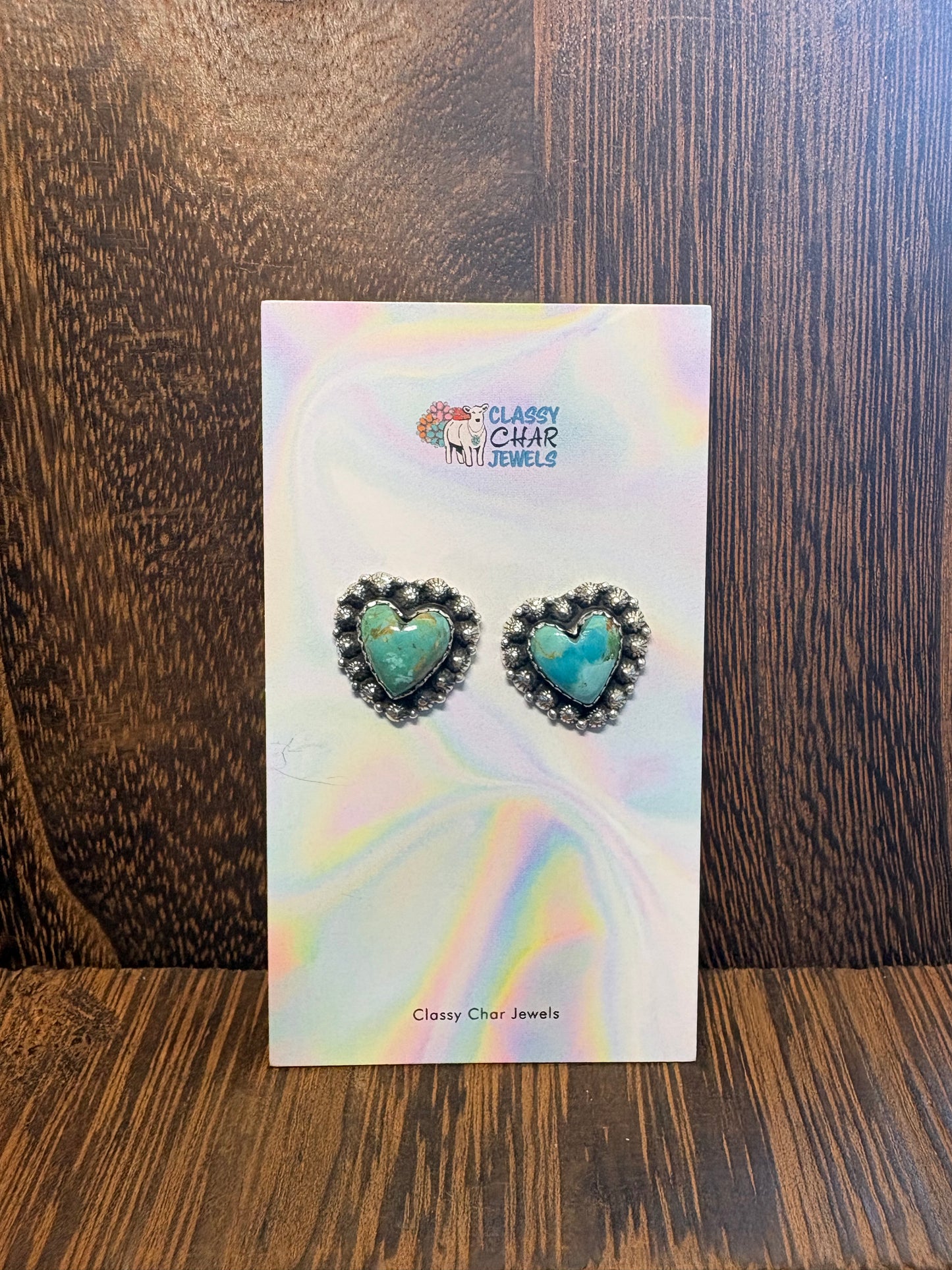 Hada Kingman Detail Heart Earrings