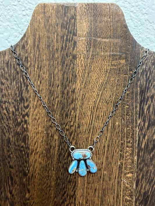 Golden Hills 4 Stone Cluster Necklace