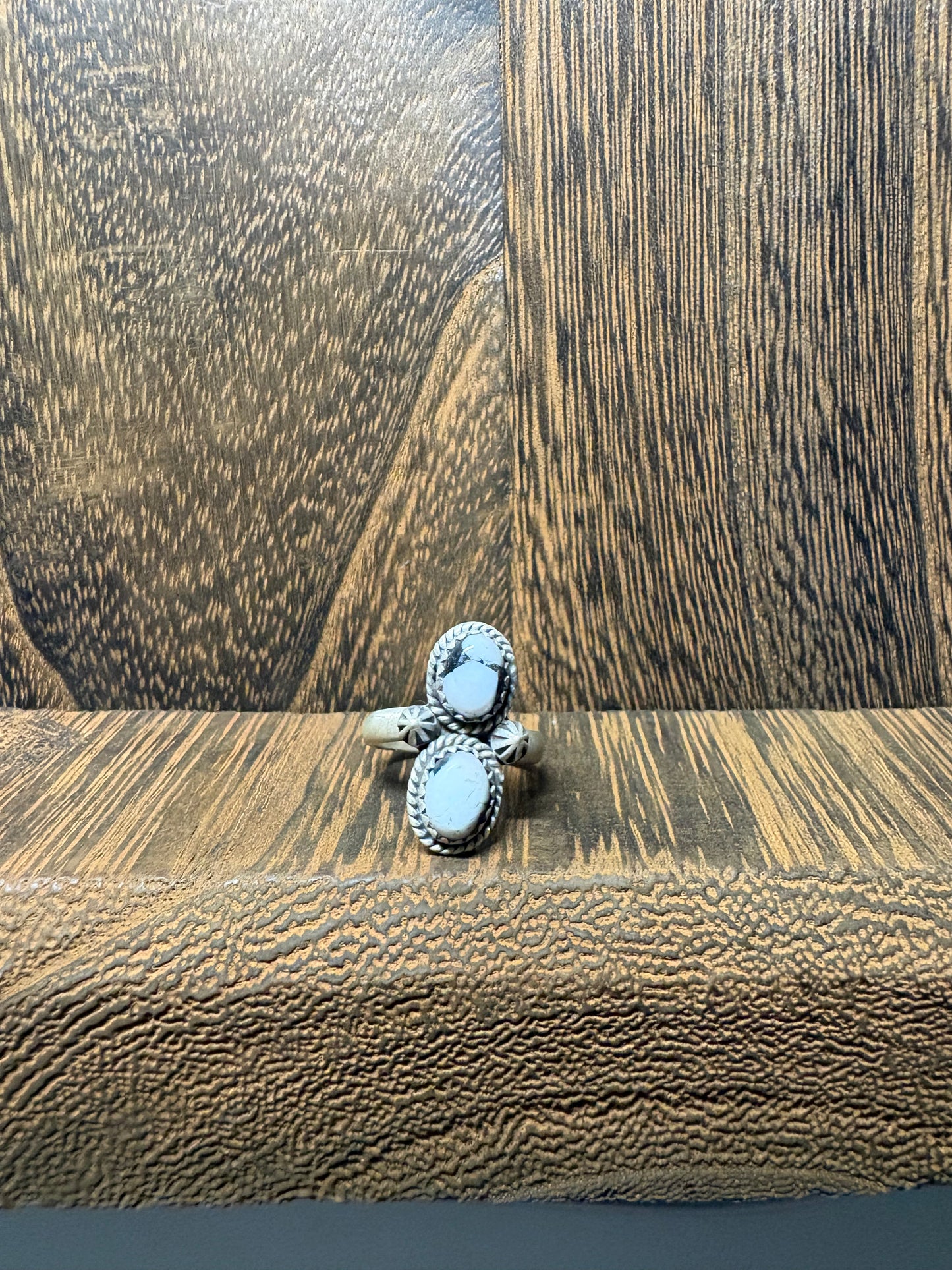 White Buffalo Double Stone Ring