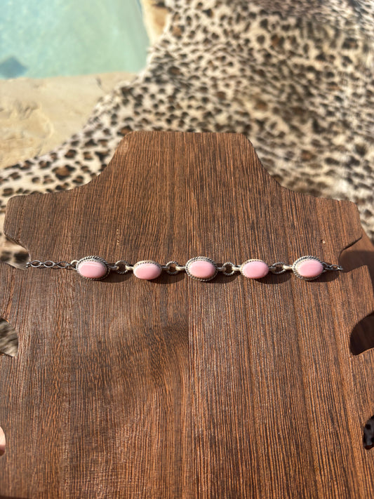 Pink Conch 5 Stone Choker Necklace