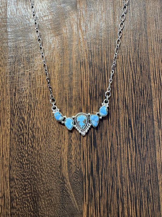Golden Hills 5 Stone Bar Necklace #2