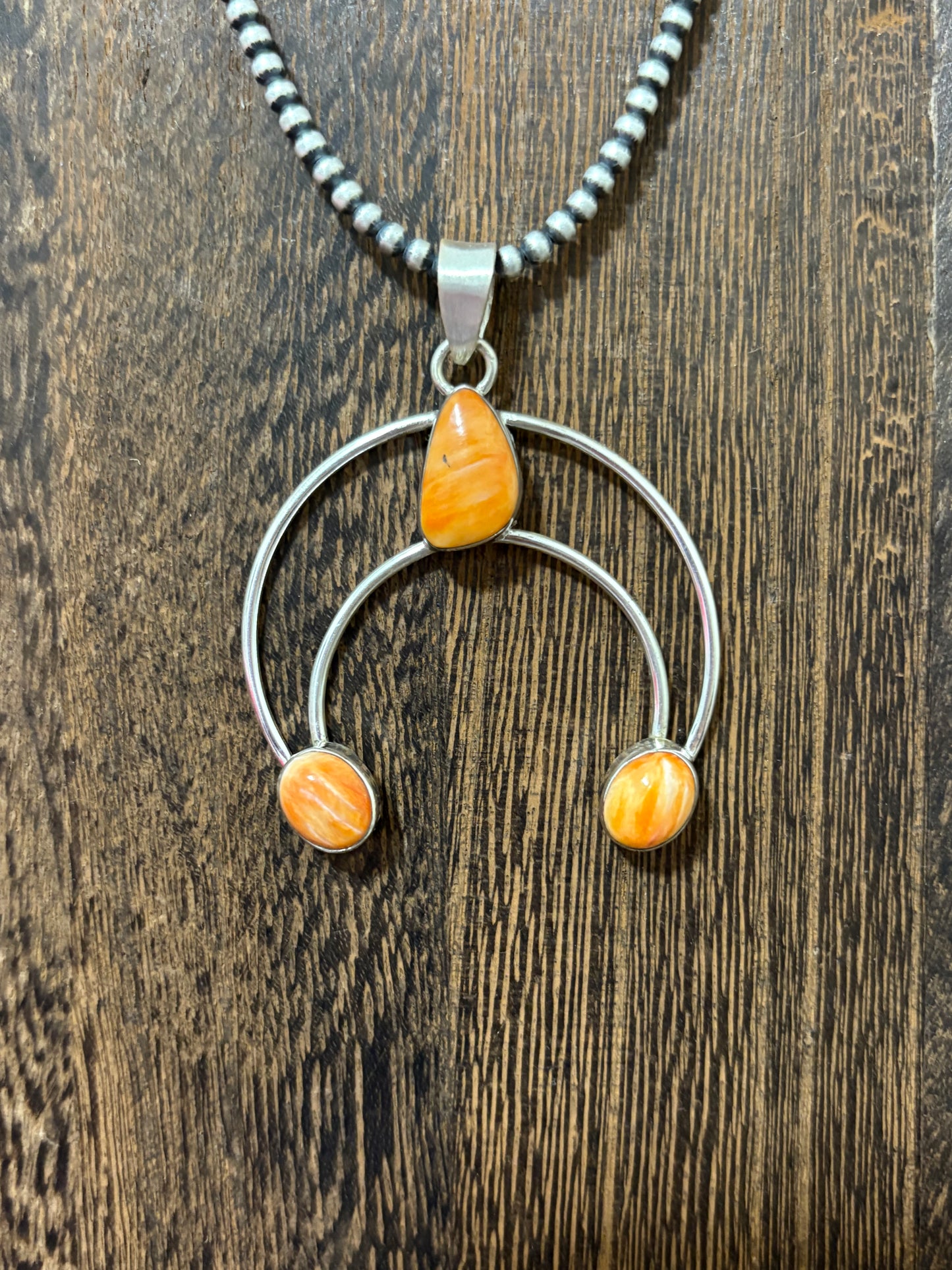Orange Spiny 3 Stone Naja Pendant