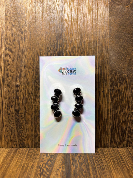Black Onyx 4 Stone Crawler Stud