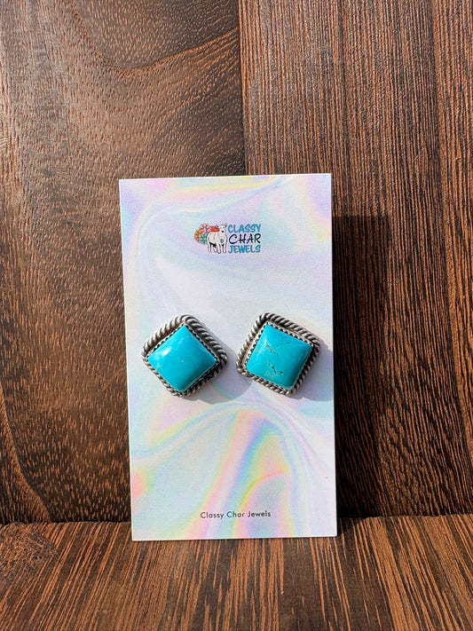 Navajo Handmade Kingman Square Studs