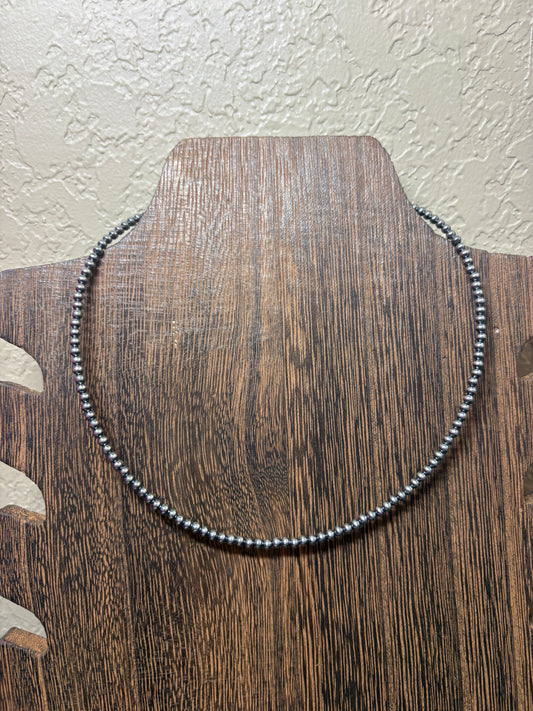 14” + 2” 3mm Sterling Silver Pearls