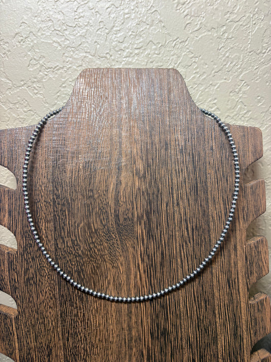 16” + 2” 3mm Sterling Silver Pearls