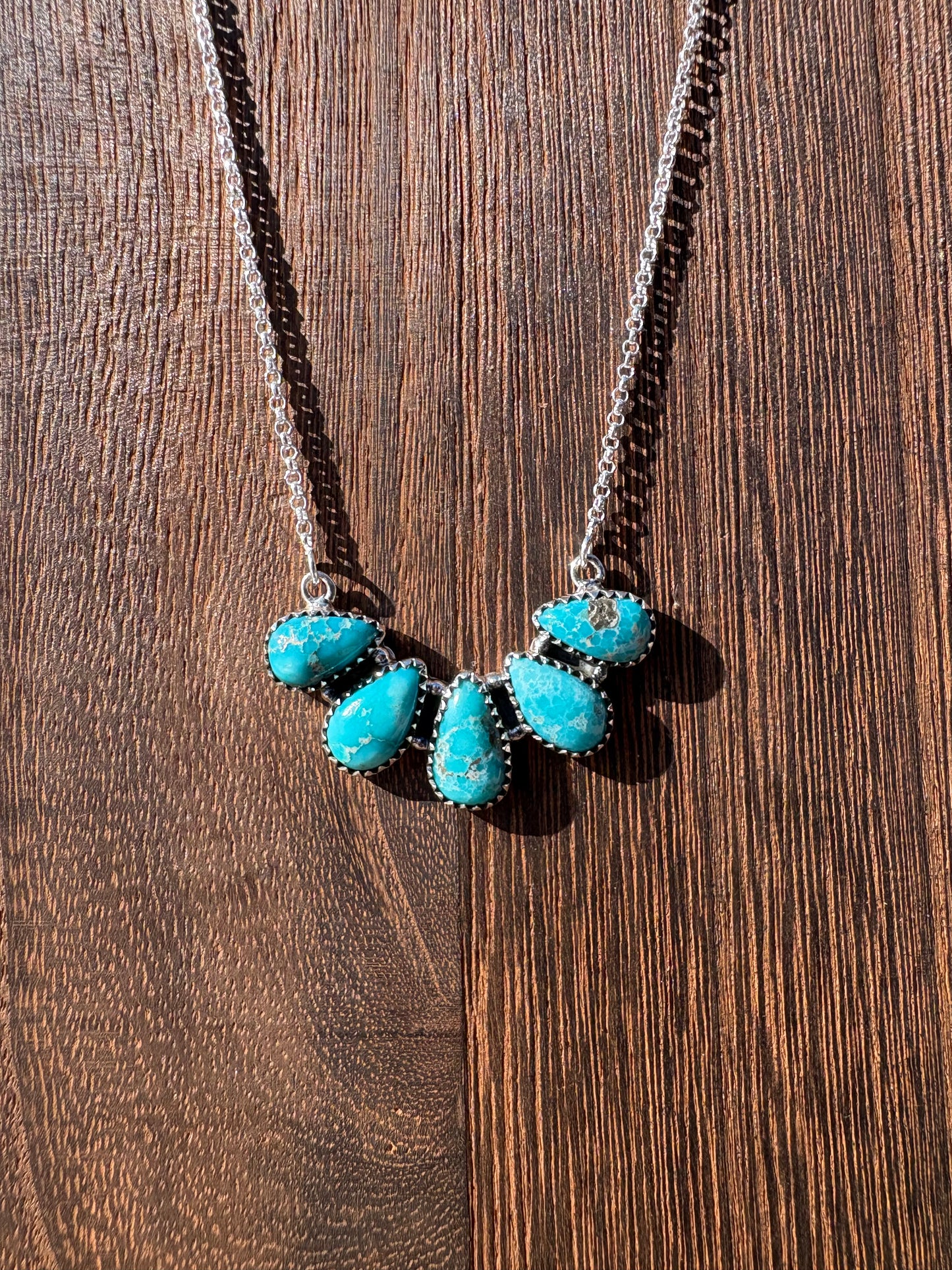 White Water 5 Stone Bar Necklace #1