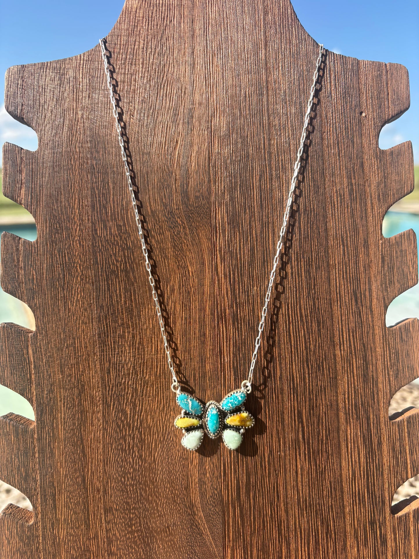 Premium Mix Stone Butterfly Cluster Necklace