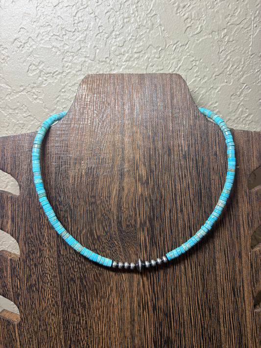15” + 3” Turquoise Hieshi & Sterling Pearls