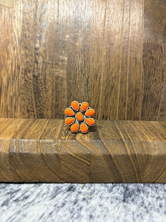 Orange Jasper Cluster Ring