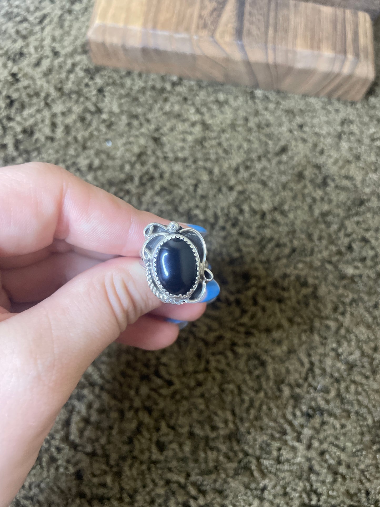 Navajo Handmade Black Onyx Ring