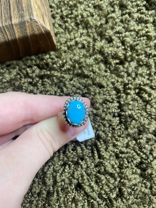 Navajo Handmade Kingman Single Stone Ring