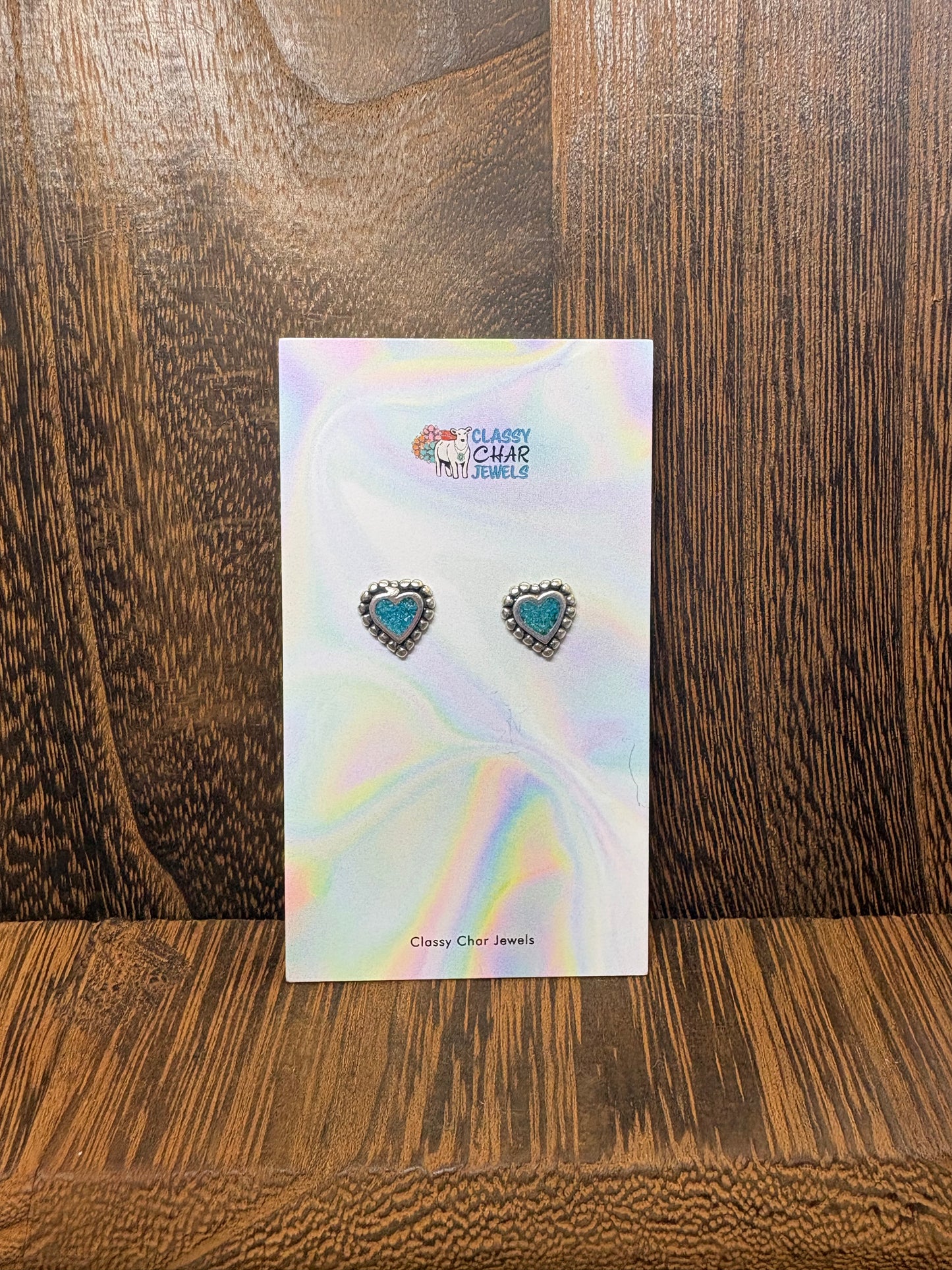 Turquoise Heart Studs
