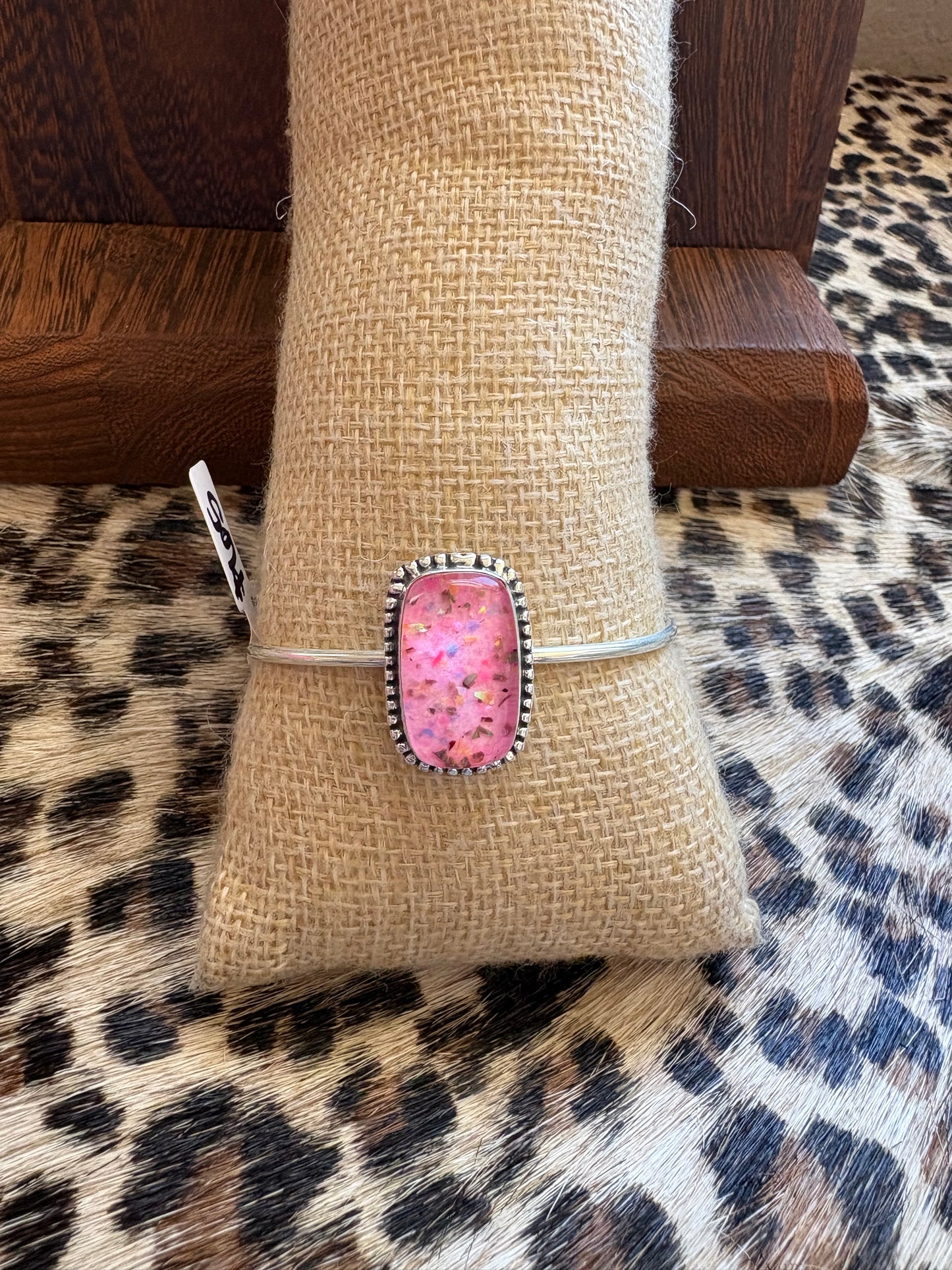 Pink Opal Square Cuff