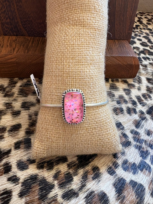 Pink Opal Square Cuff