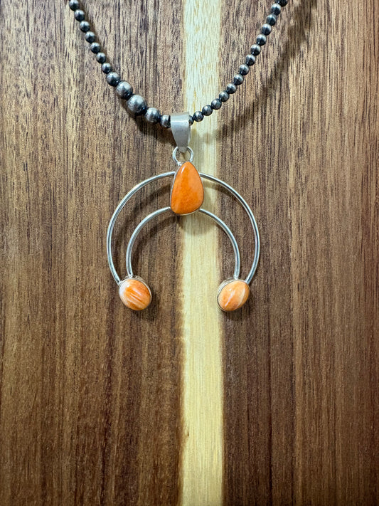 Orange Spiny 3 Stone Naja Pendant