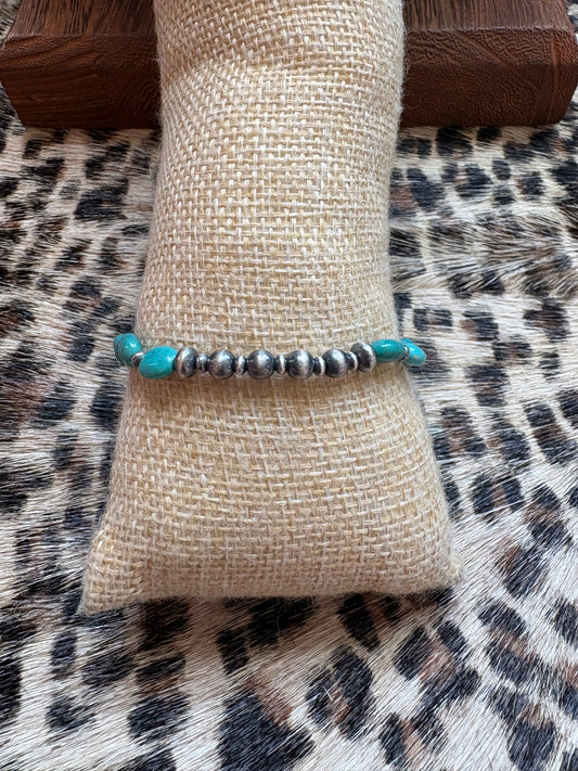 Mix Pearl & Turquoise Stretch Bracelet