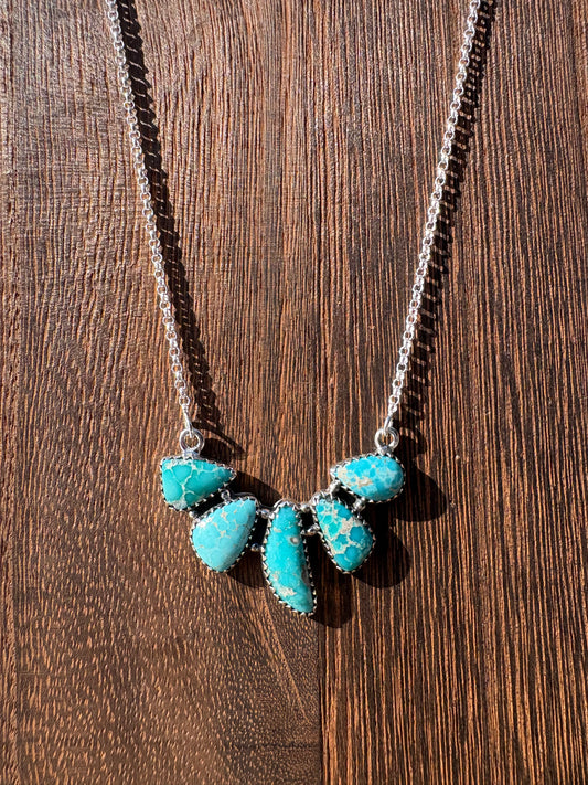 White Water 5 Stone Bar Necklace #3