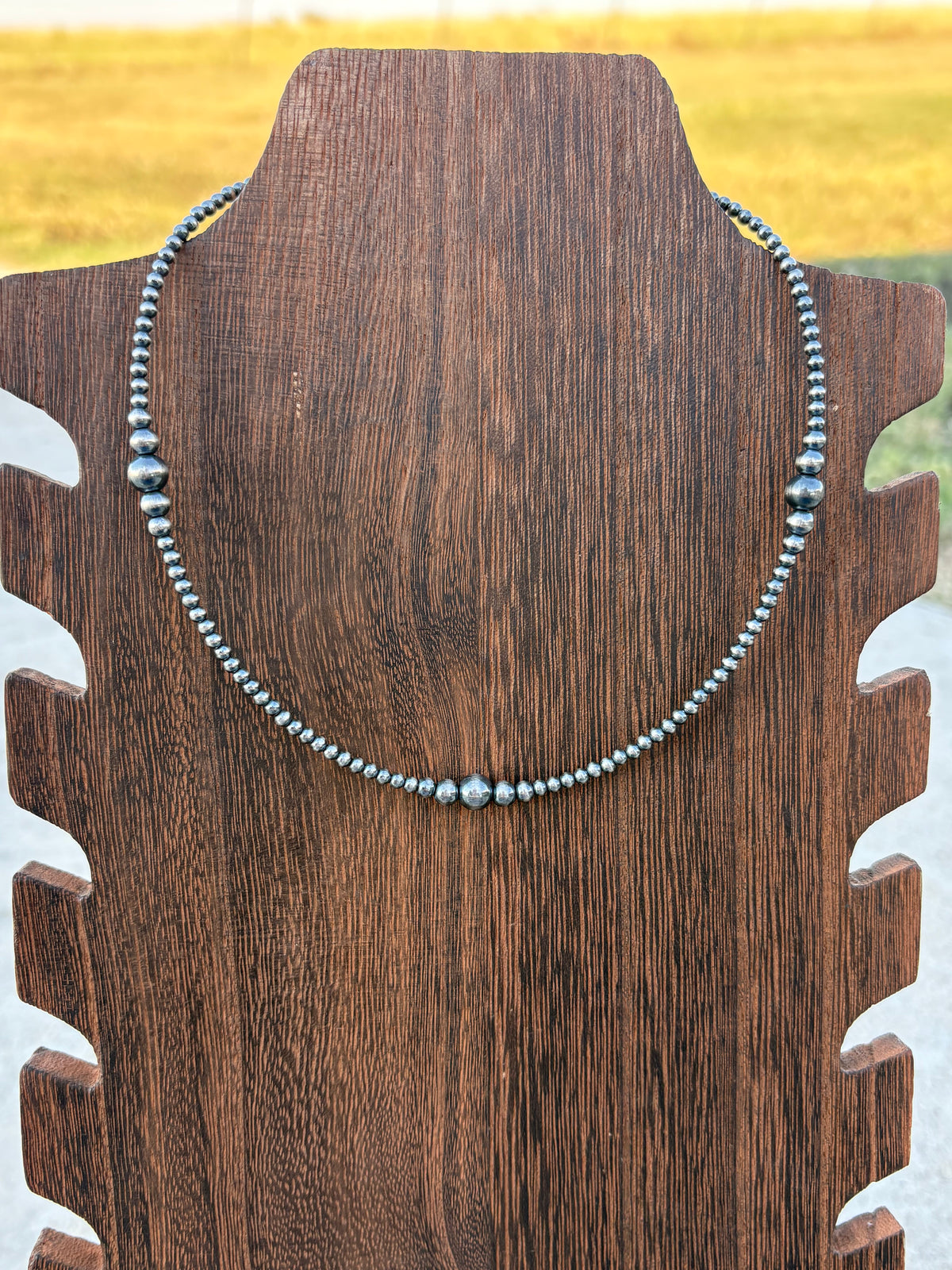 14” + 2” 3-6mm Graduated Sterling Pearls