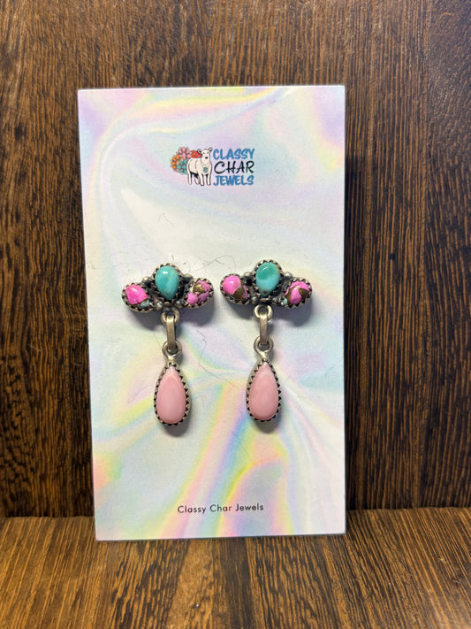 Cotton Candy, Kingman, & Pink Conch 4 Stone Studs
