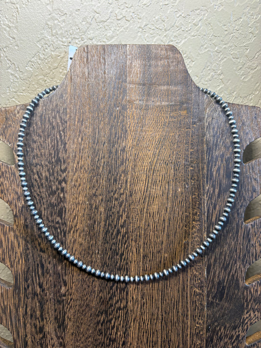 16” + 2” 3 & 4mm Alternating Sterling Pearls