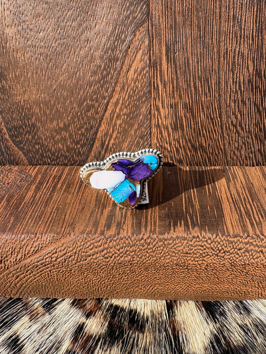 Mixed Dahlia Cow Head Ring