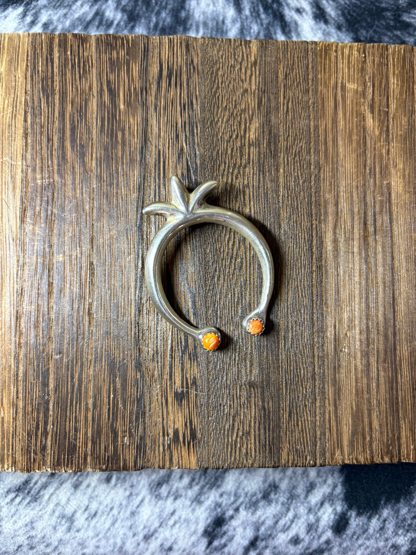 Navajo Handmade Orange Spiny Naja Pendant