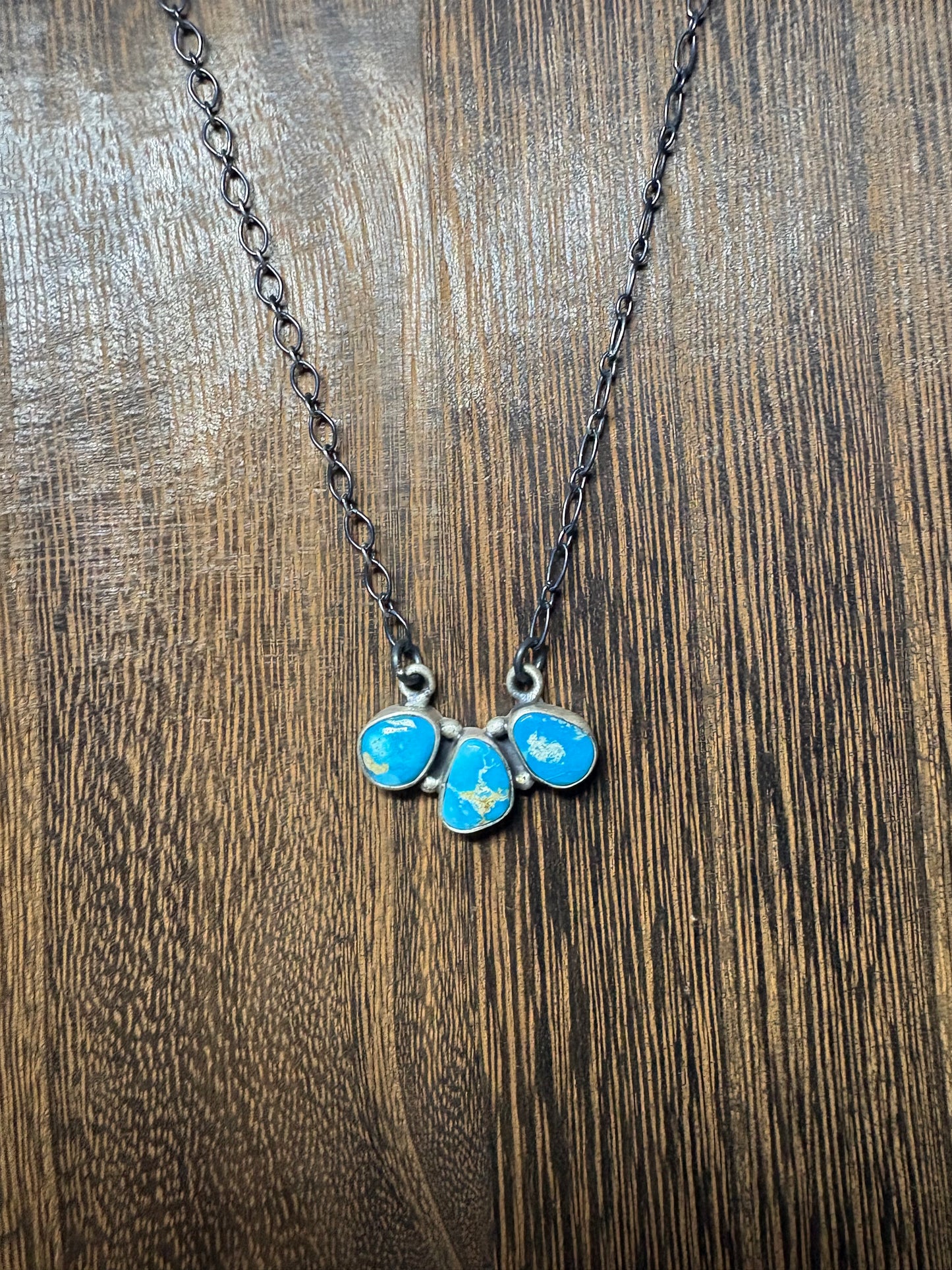 Blue Ridge 3 Stone Bar Necklace