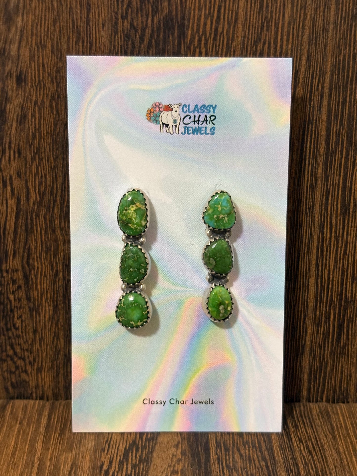 Sonoran Gold 3 Stone Linear Studs