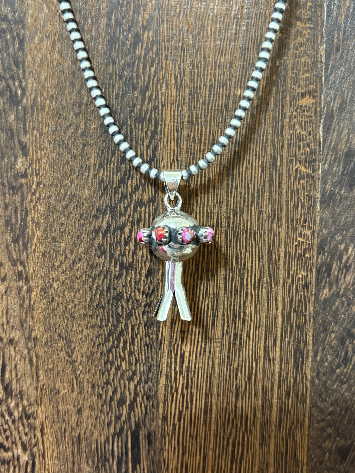 Pink Dahlia Squash Blossom Pendant