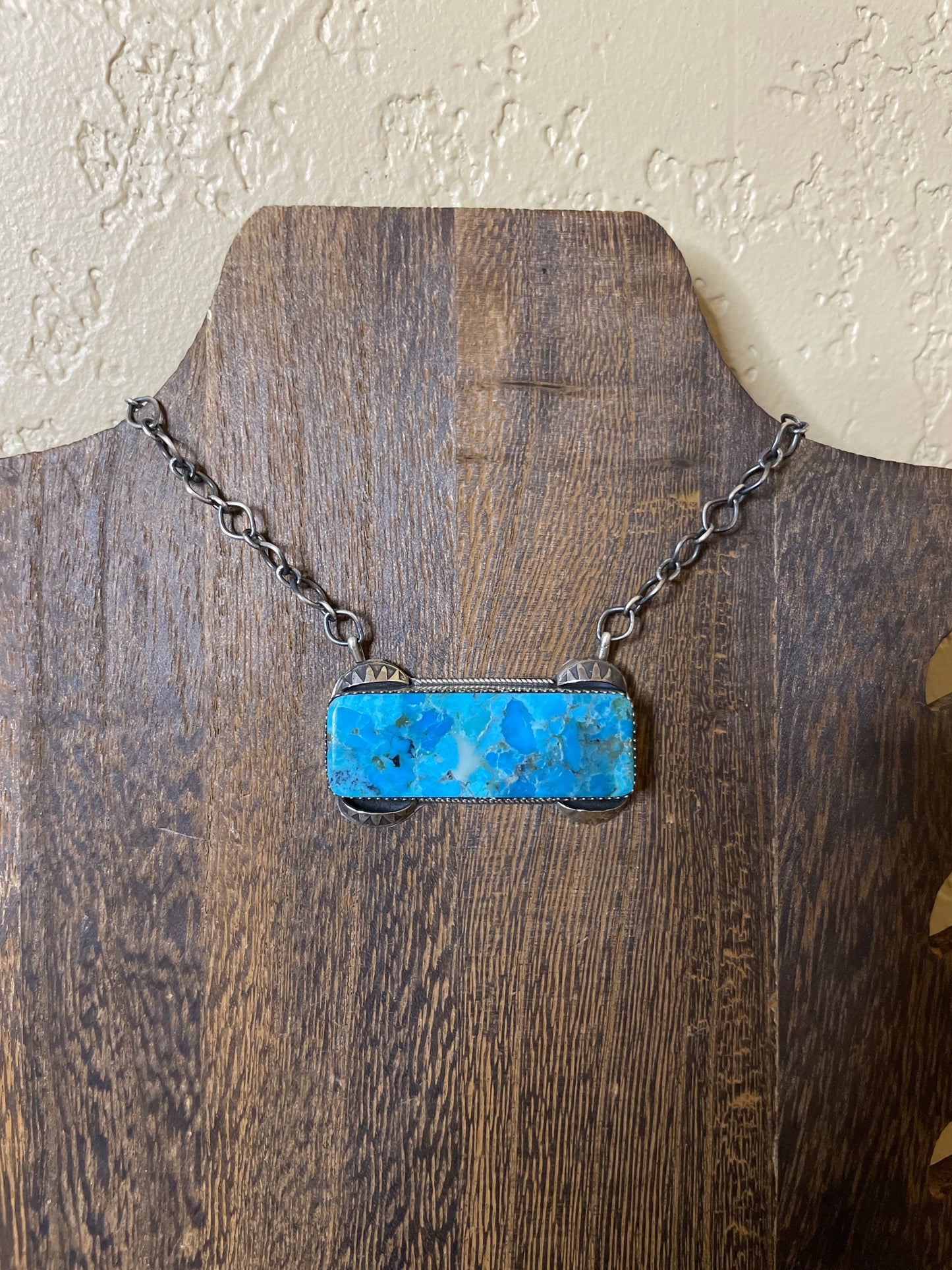 Navajo Handmade Statement Bar Necklace