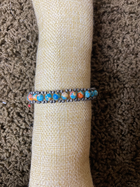 7” Kingman Spiny and Pearl Bracelet