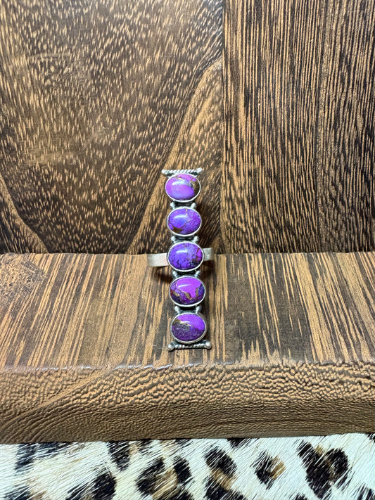 Purple Mojave 5 Stone Crawler Ring