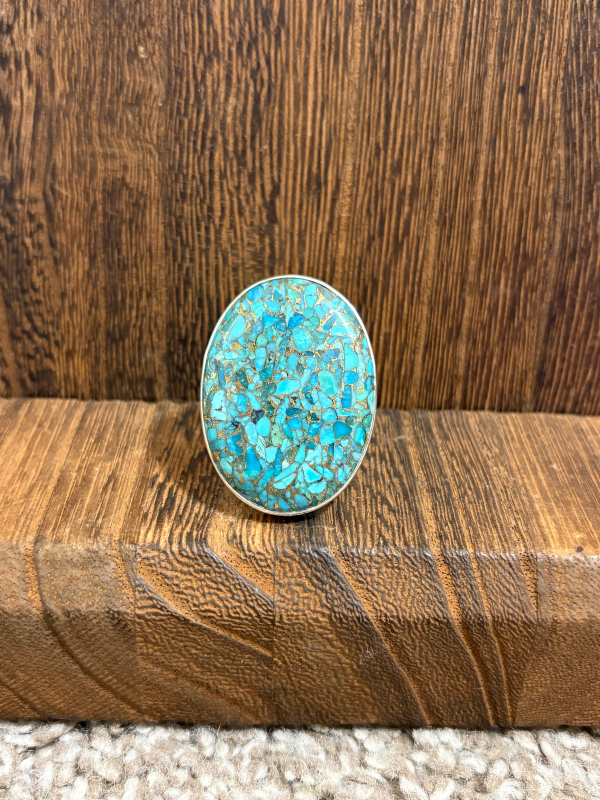 Large Turquoise Mojave Oval Ring