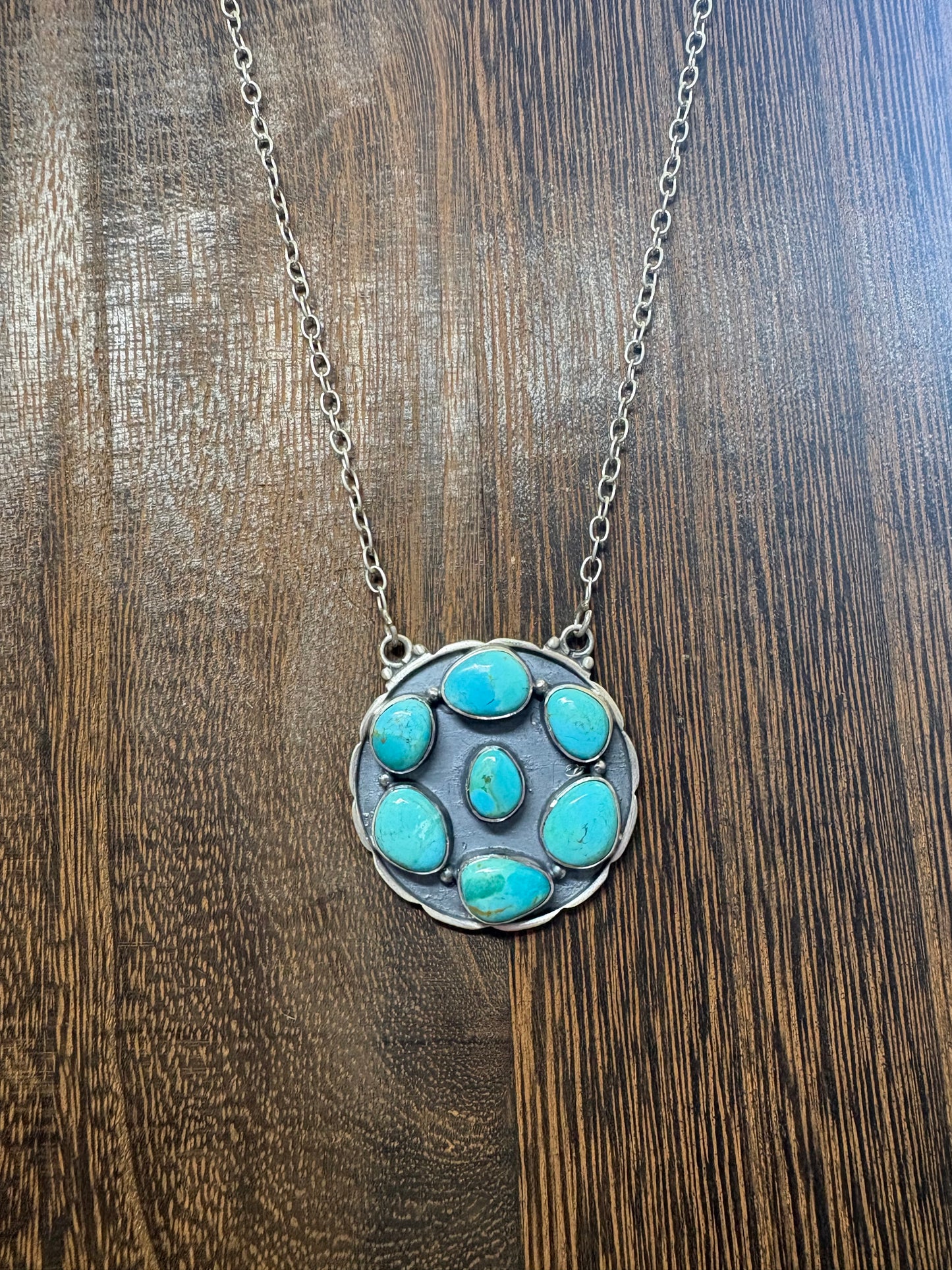 Kingman Unique 7 Stone Cluster Necklace