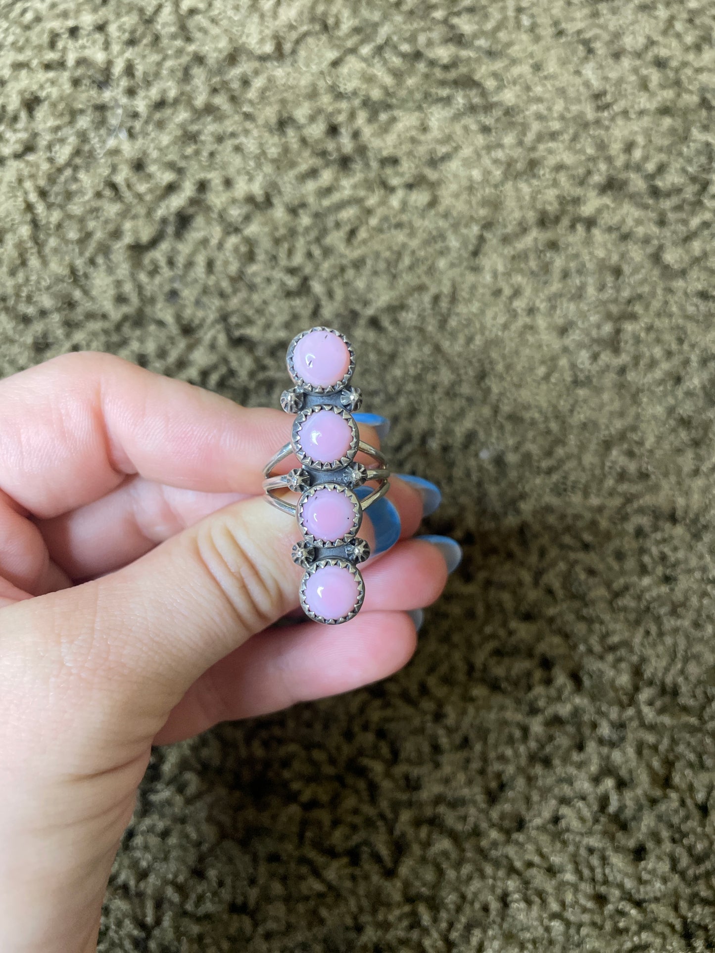 4 Stone Pink Conch Ring