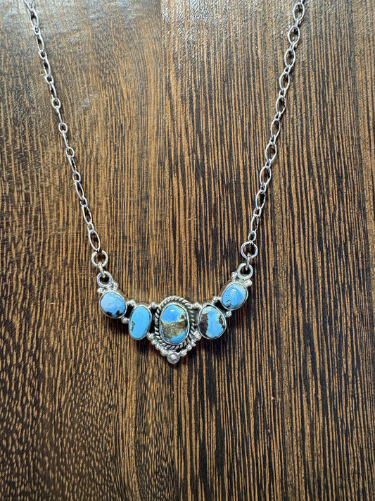 Golden Hills 5 Stone Bar Necklace #3