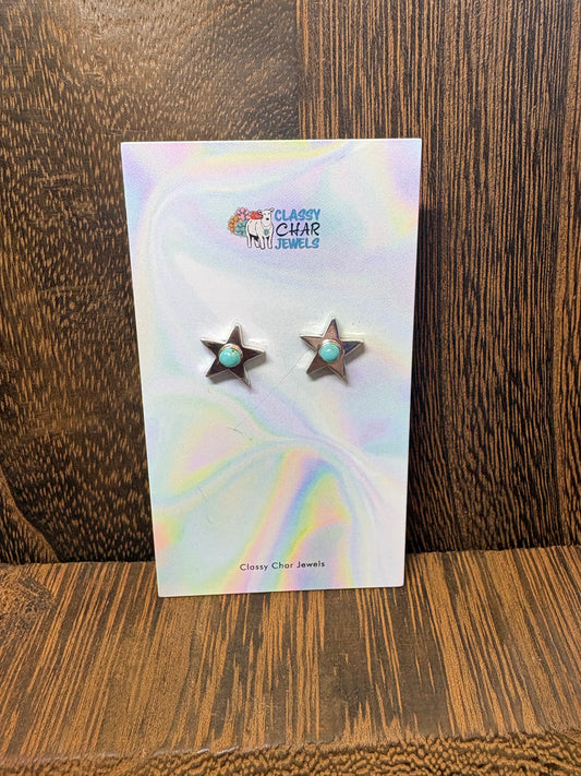Turquoise Star Studs
