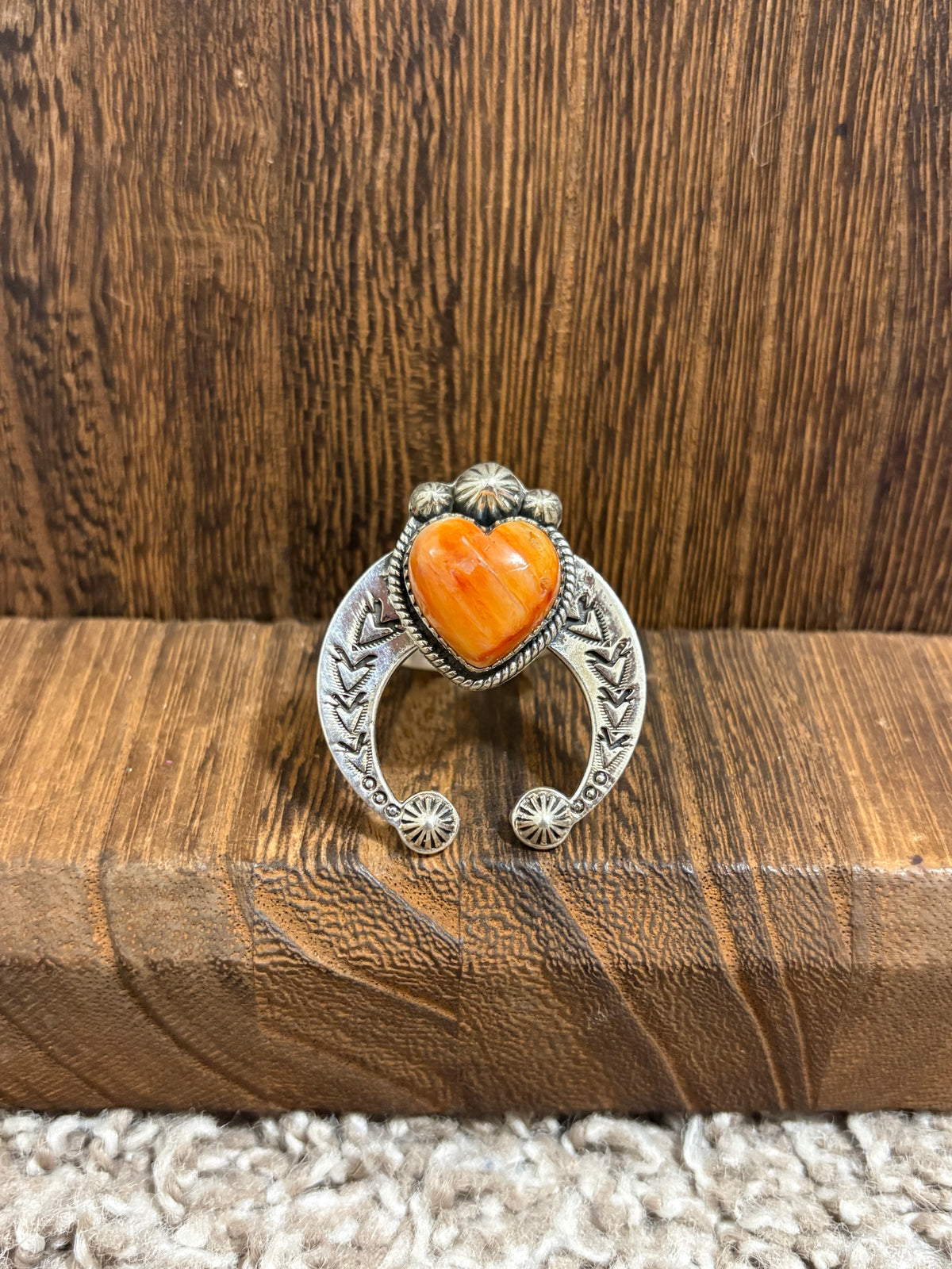 Orange Spiny Heart Naja Ring