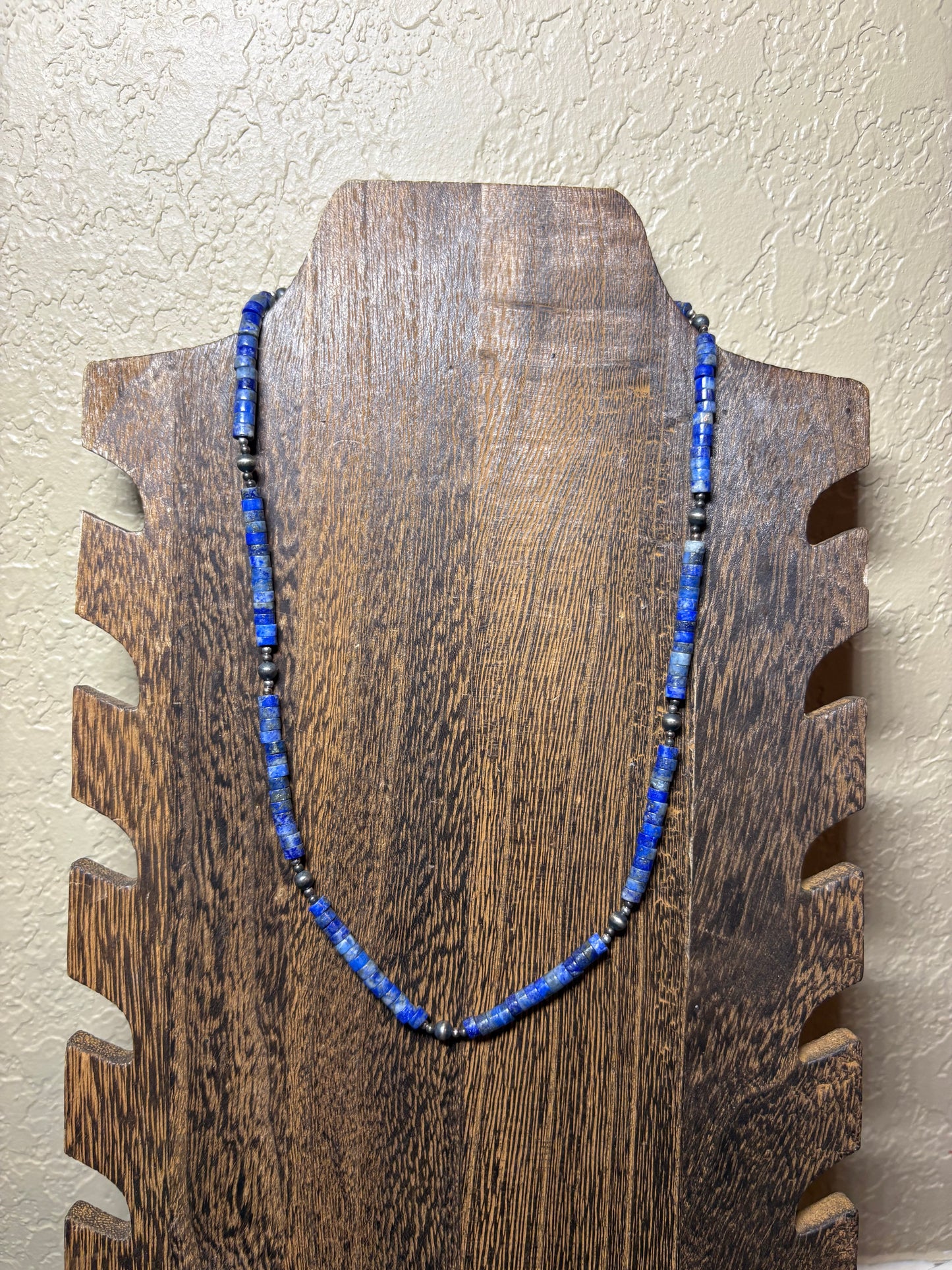 18” Blue Lapis & Sterling Pearls