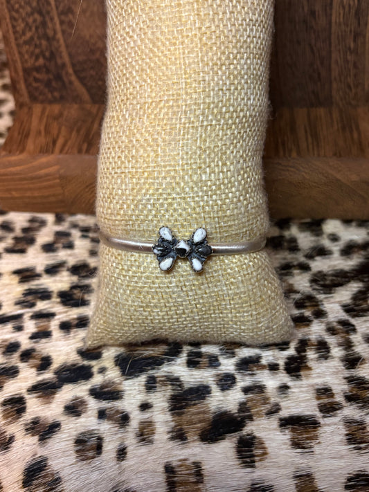 White Buffalo 7 Stone Mini Cluster Cuff