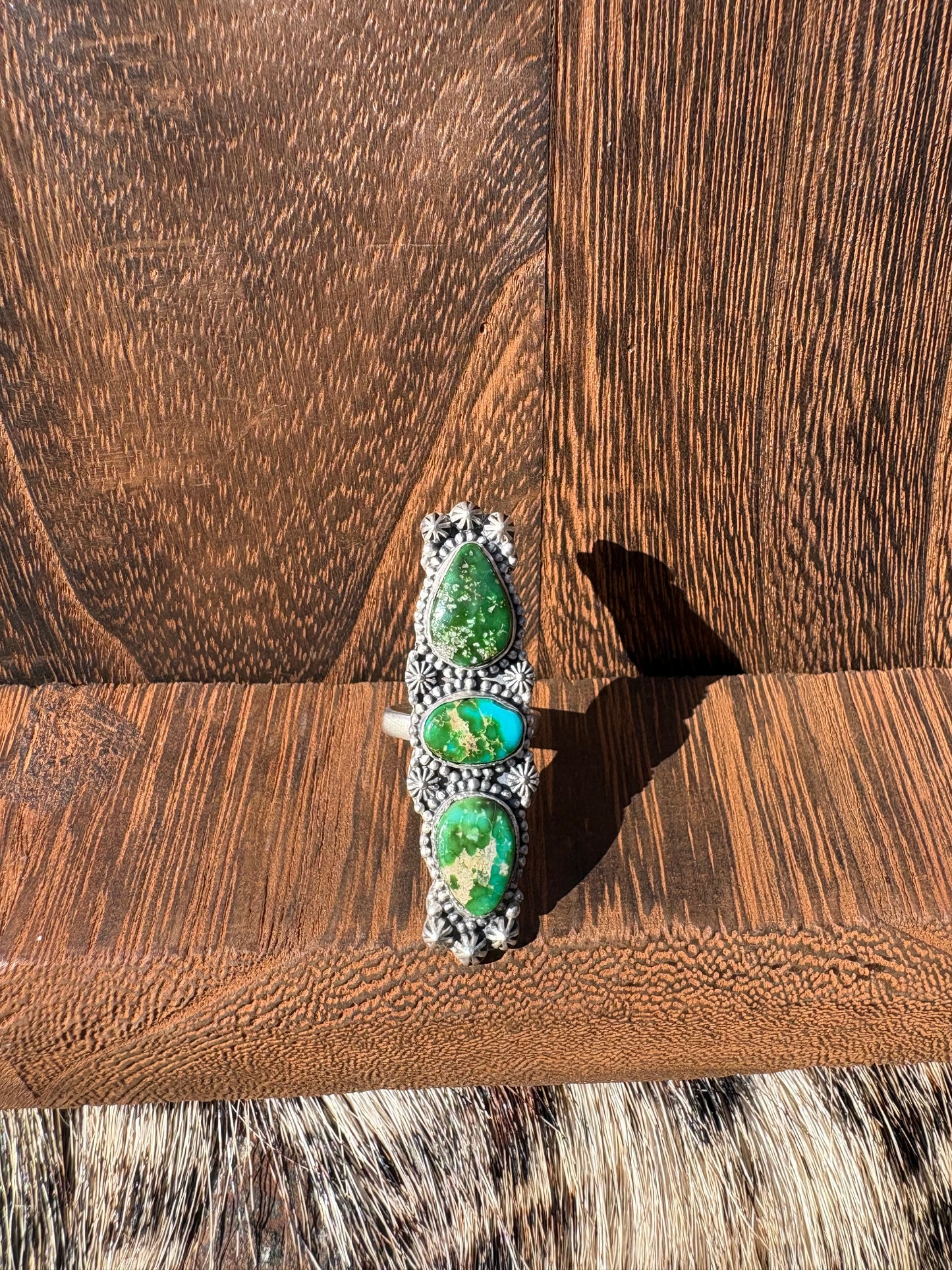 Statement Sonoran Gold 3 Stone Crawler Ring