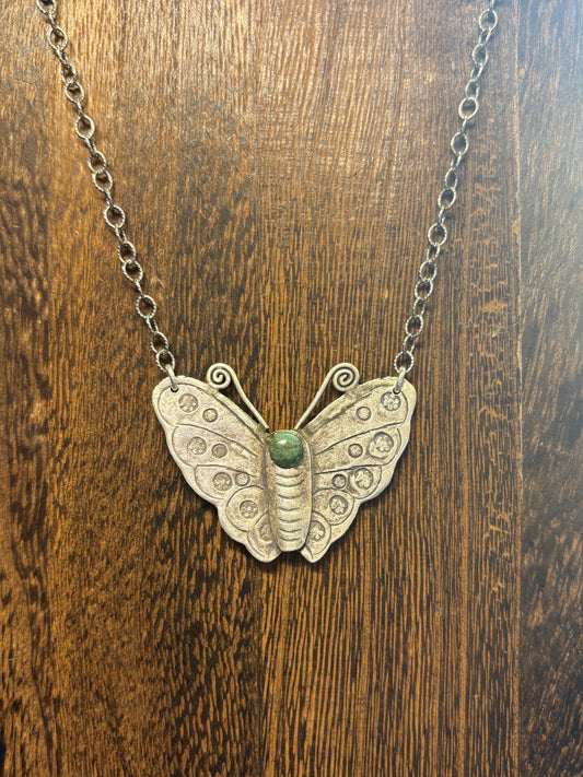 Vintage Turquoise Butterfly Necklace