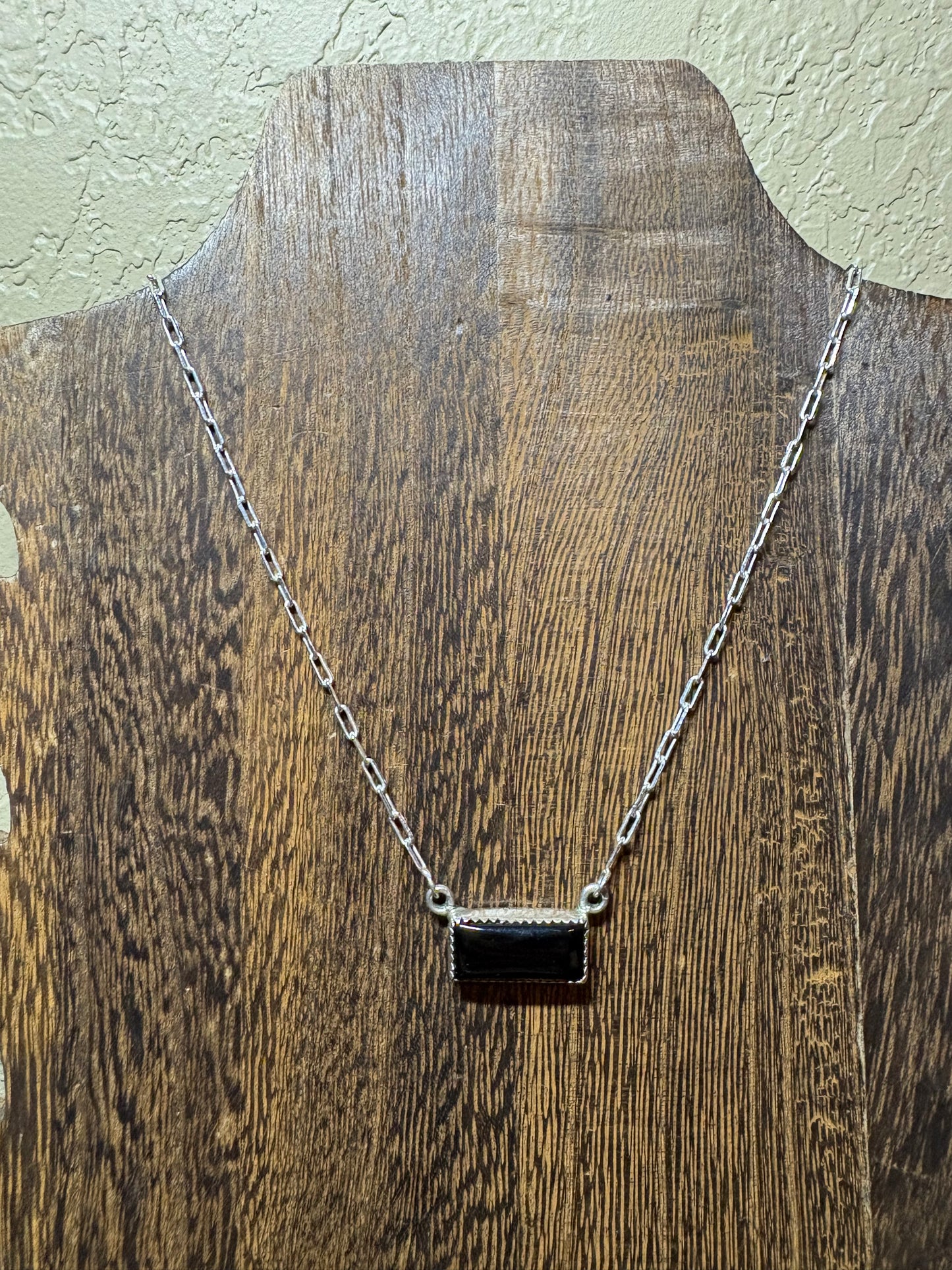 Black Onyx Everyday Bar Necklace