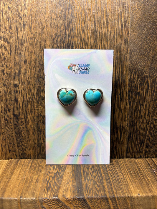 Kingman Heart Studs