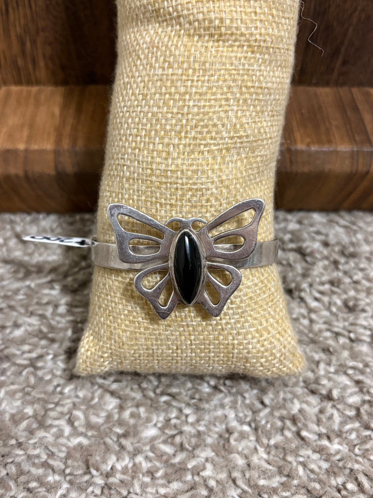Vintage Black Onyx Butterfly Cuff