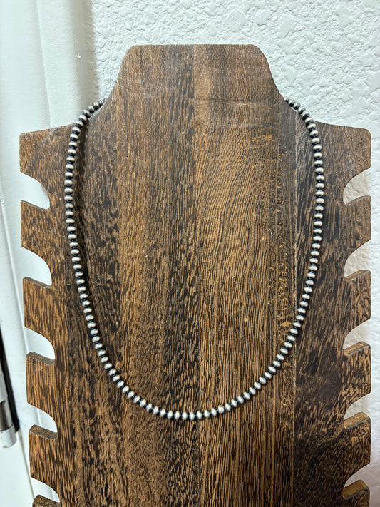 18” + 2” 4mm Sterling Silver Pearls