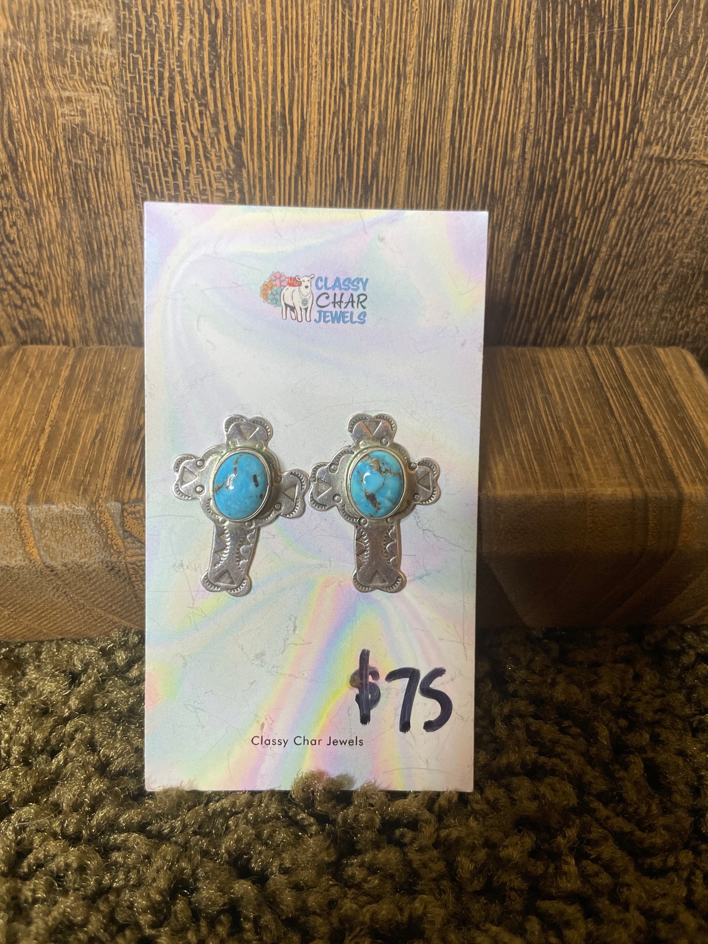 Turquoise Cross Earrings