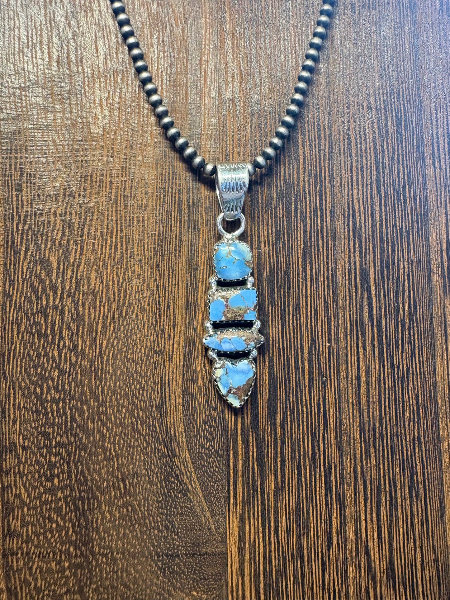 Golden Hills 4 Stone Heart Pendant